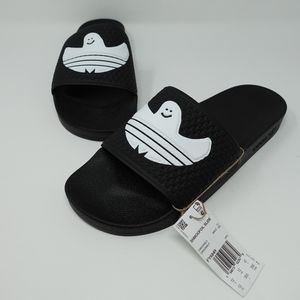 Adidas x Mark Gonzales Shmoofoil Slide Black Slippers FY6849 Mens Size 12 Rare